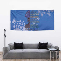 African Women Tapestry Black Beautiful Brave and Bressed - Blue Color - Wonder Print Shop