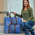 African Women Travel Bag Black Beautiful Brave and Bressed - Blue Color - Wonder Print Shop