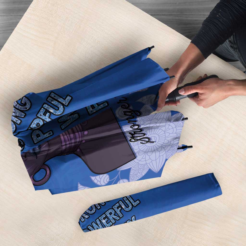 African Women Umbrella Black Beautiful Brave and Bressed - Blue Color - Wonder Print Shop