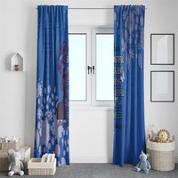 African Women Window Curtain Black Beautiful Brave and Bressed - Blue Color - Wonder Print Shop
