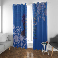 African Women Window Curtain Black Beautiful Brave and Bressed - Blue Color - Wonder Print Shop
