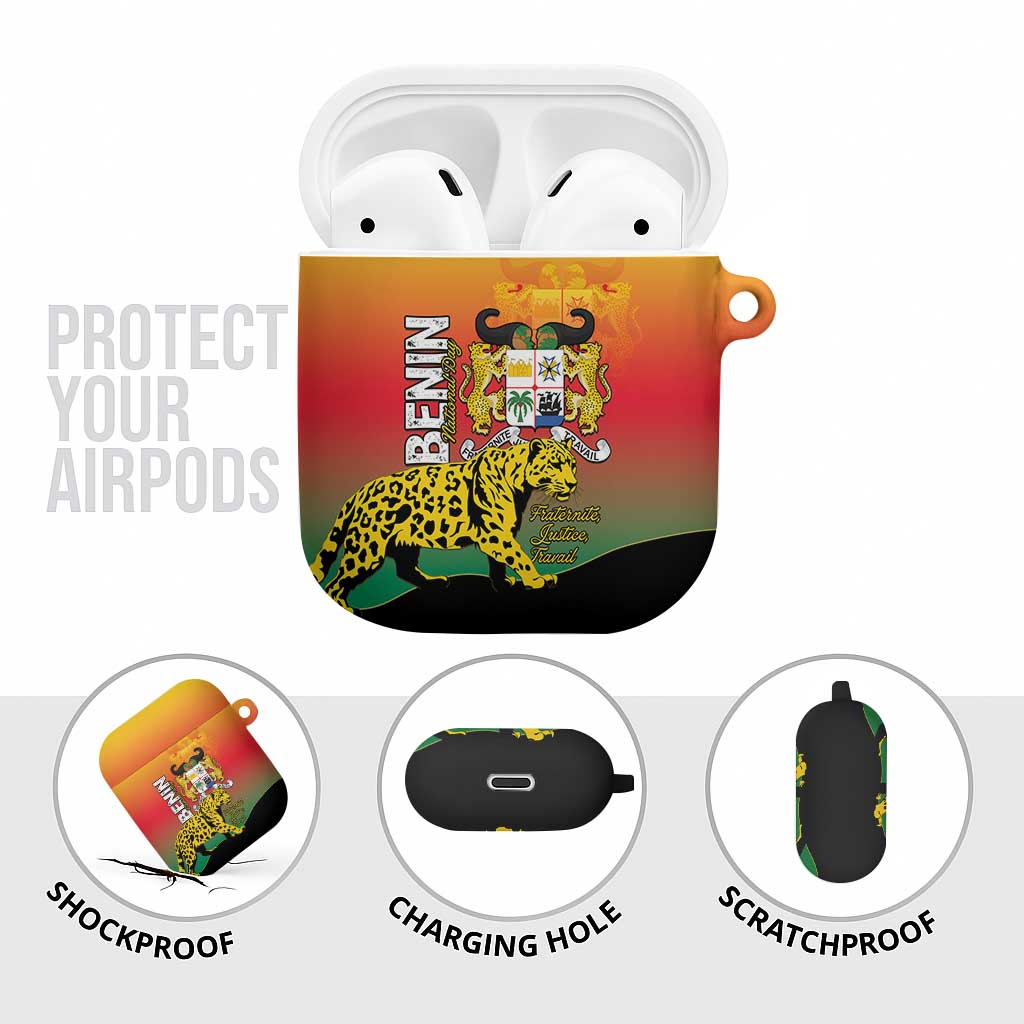 Benin National Day AirPods Case Leopard With Coat Of Arms - Wonder Print Shop