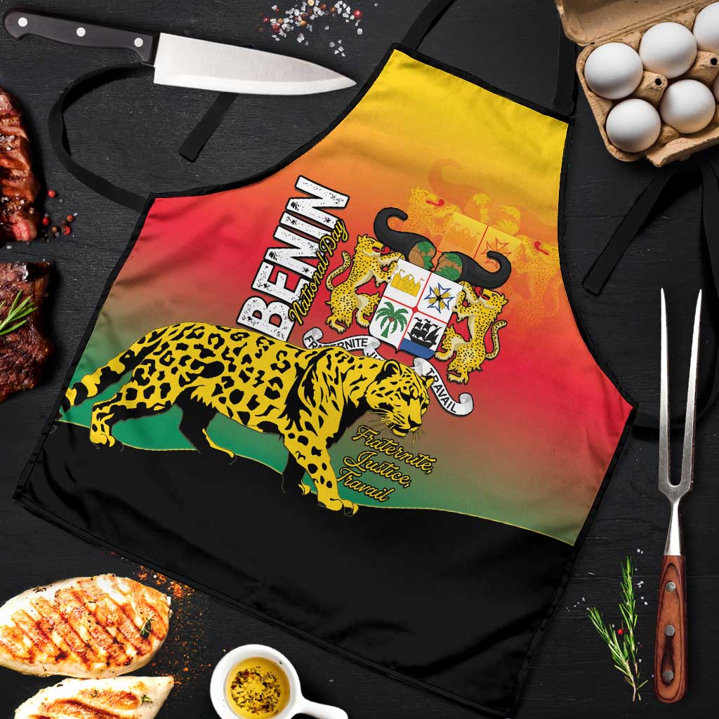 Benin National Day Apron Leopard With Coat Of Arms - Wonder Print Shop