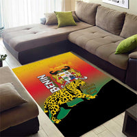 Benin National Day Area Rug Leopard With Coat Of Arms - Wonder Print Shop