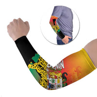 Personalized Benin National Day Arm Sleeves Leopard With Coat Of Arms - Wonder Print Shop