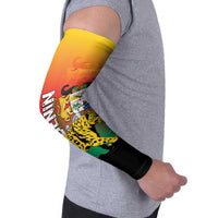 Personalized Benin National Day Arm Sleeves Leopard With Coat Of Arms - Wonder Print Shop