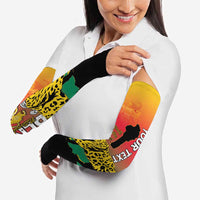 Personalized Benin National Day Arm Sleeves Leopard With Coat Of Arms - Wonder Print Shop