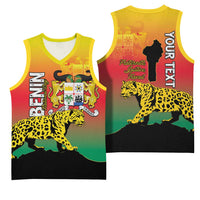 Personalized Benin National Day Basketball Jersey Leopard With Coat Of Arms - Wonder Print Shop