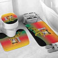 Benin National Day Bathroom Set Leopard With Coat Of Arms - Wonder Print Shop