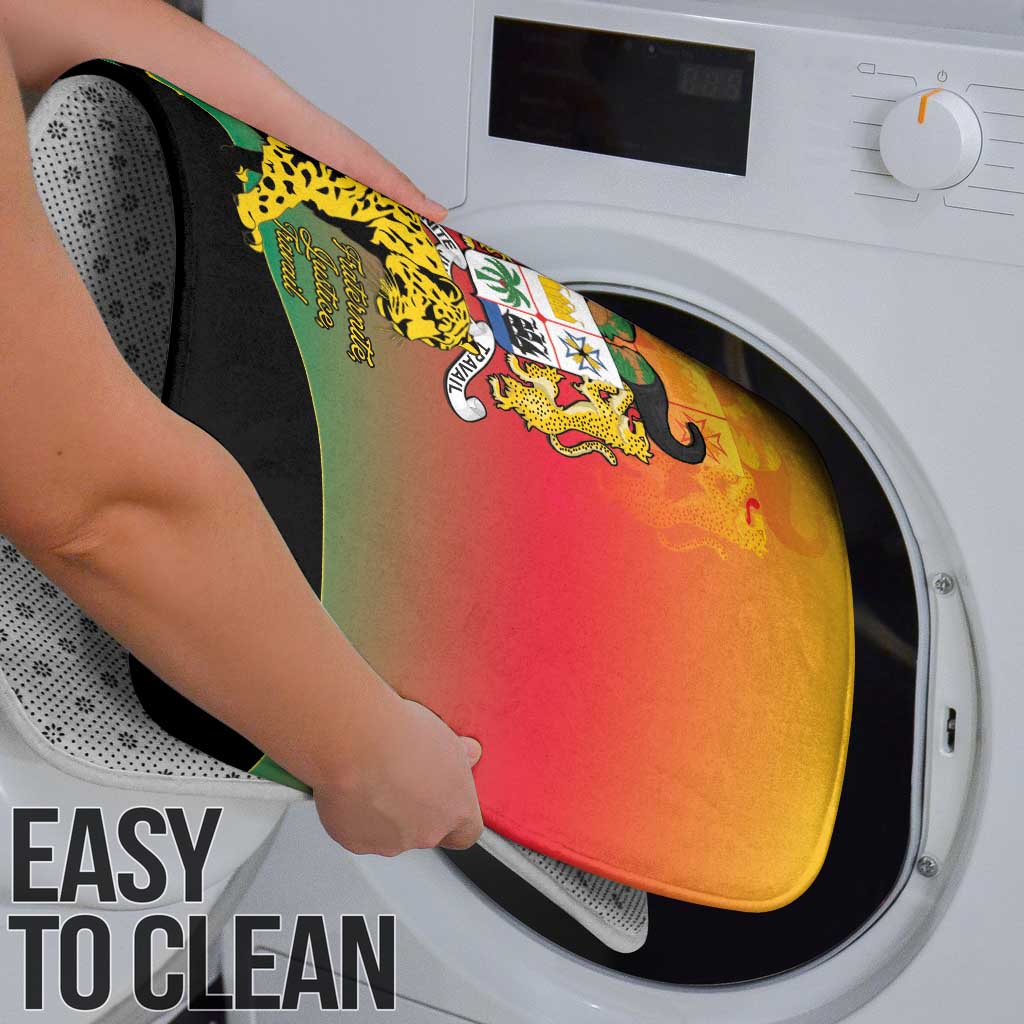 Benin National Day Bathroom Set Leopard With Coat Of Arms - Wonder Print Shop