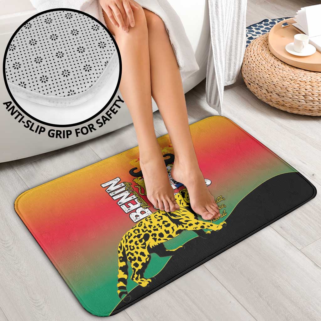 Benin National Day Bathroom Set Leopard With Coat Of Arms - Wonder Print Shop
