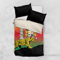 Benin National Day Bedding Set Leopard With Coat Of Arms - Wonder Print Shop