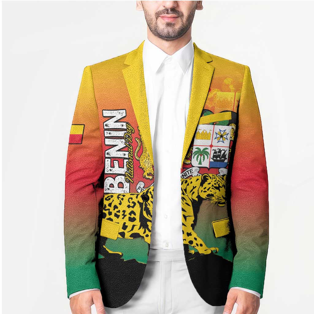 Personalized Benin National Day Blazer Leopard With Coat Of Arms - Wonder Print Shop