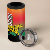 Personalized Benin National Day 4 in 1 Can Cooler Tumbler Leopard With Coat Of Arms - Wonder Print Shop