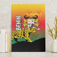 Benin National Day Canvas Wall Art Leopard With Coat Of Arms - Wonder Print Shop