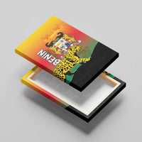 Benin National Day Canvas Wall Art Leopard With Coat Of Arms - Wonder Print Shop