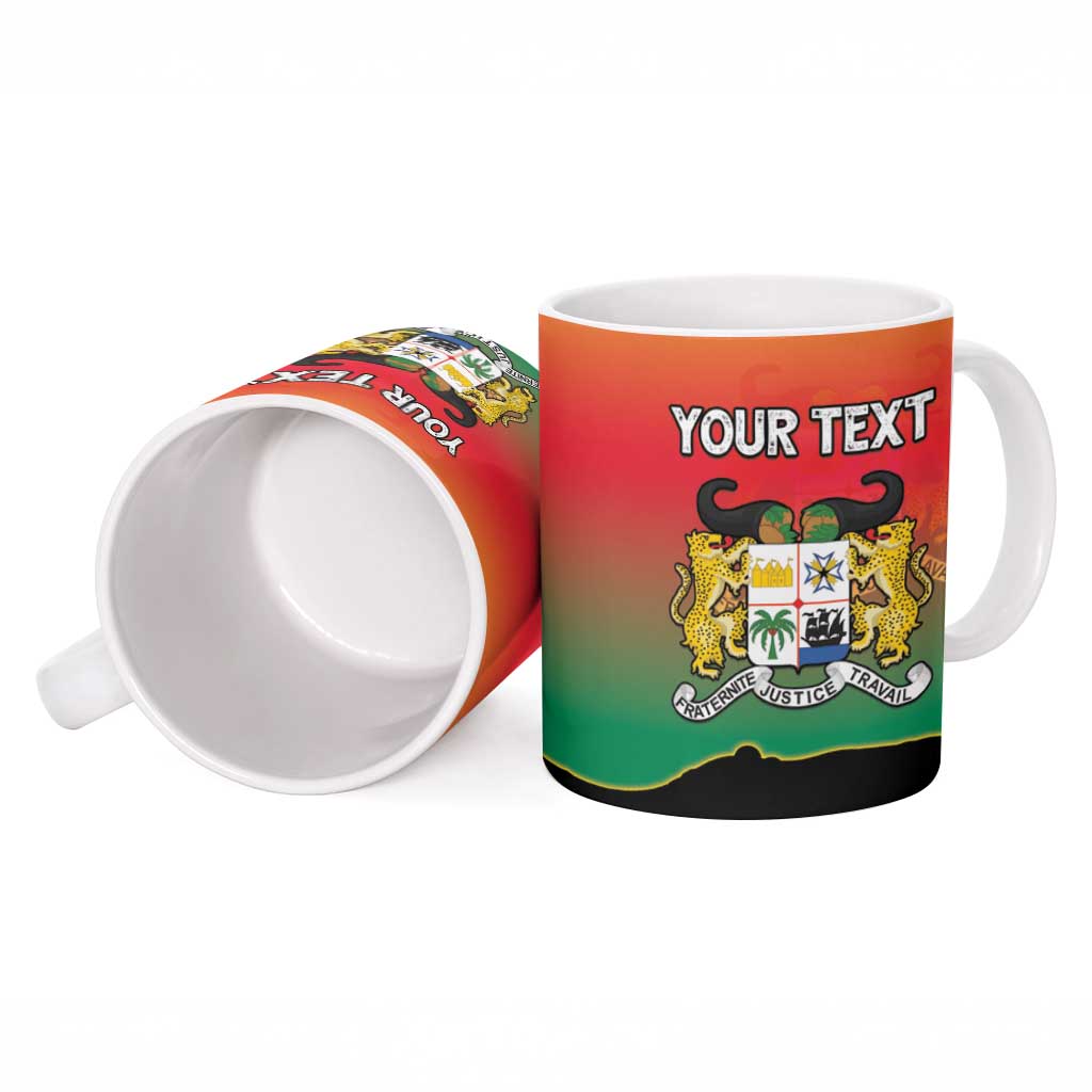 Personalized Benin National Day Ceramic Mug Leopard With Coat Of Arms - Wonder Print Shop
