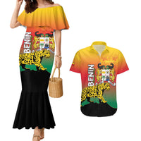 Personalized Benin National Day Couples Matching Mermaid Dress and Hawaiian Shirt Leopard With Coat Of Arms - Wonder Print Shop