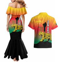 Personalized Benin National Day Couples Matching Mermaid Dress and Hawaiian Shirt Leopard With Coat Of Arms - Wonder Print Shop