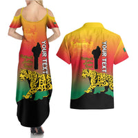 Personalized Benin National Day Couples Matching Summer Maxi Dress and Hawaiian Shirt Leopard With Coat Of Arms - Wonder Print Shop