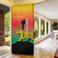 Personalized Benin National Day Door Cover Leopard With Coat Of Arms - Wonder Print Shop