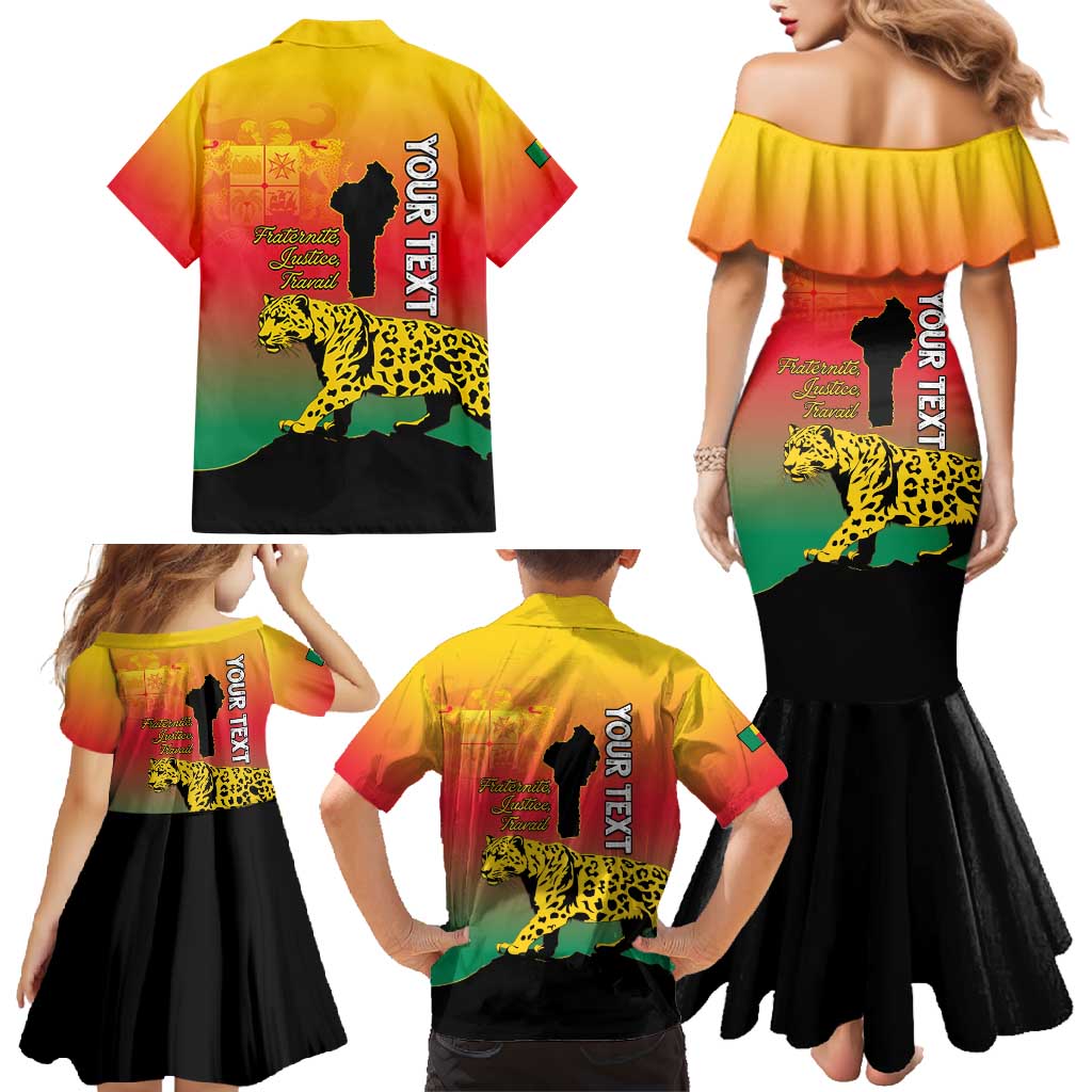 Personalized Benin National Day Family Matching Mermaid Dress and Hawaiian Shirt Leopard With Coat Of Arms - Wonder Print Shop