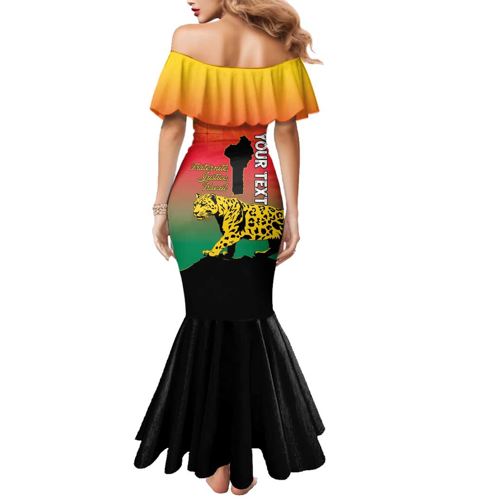 Personalized Benin National Day Family Matching Mermaid Dress and Hawaiian Shirt Leopard With Coat Of Arms - Wonder Print Shop