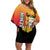Personalized Benin National Day Family Matching Off Shoulder Short Dress and Hawaiian Shirt Leopard With Coat Of Arms - Wonder Print Shop