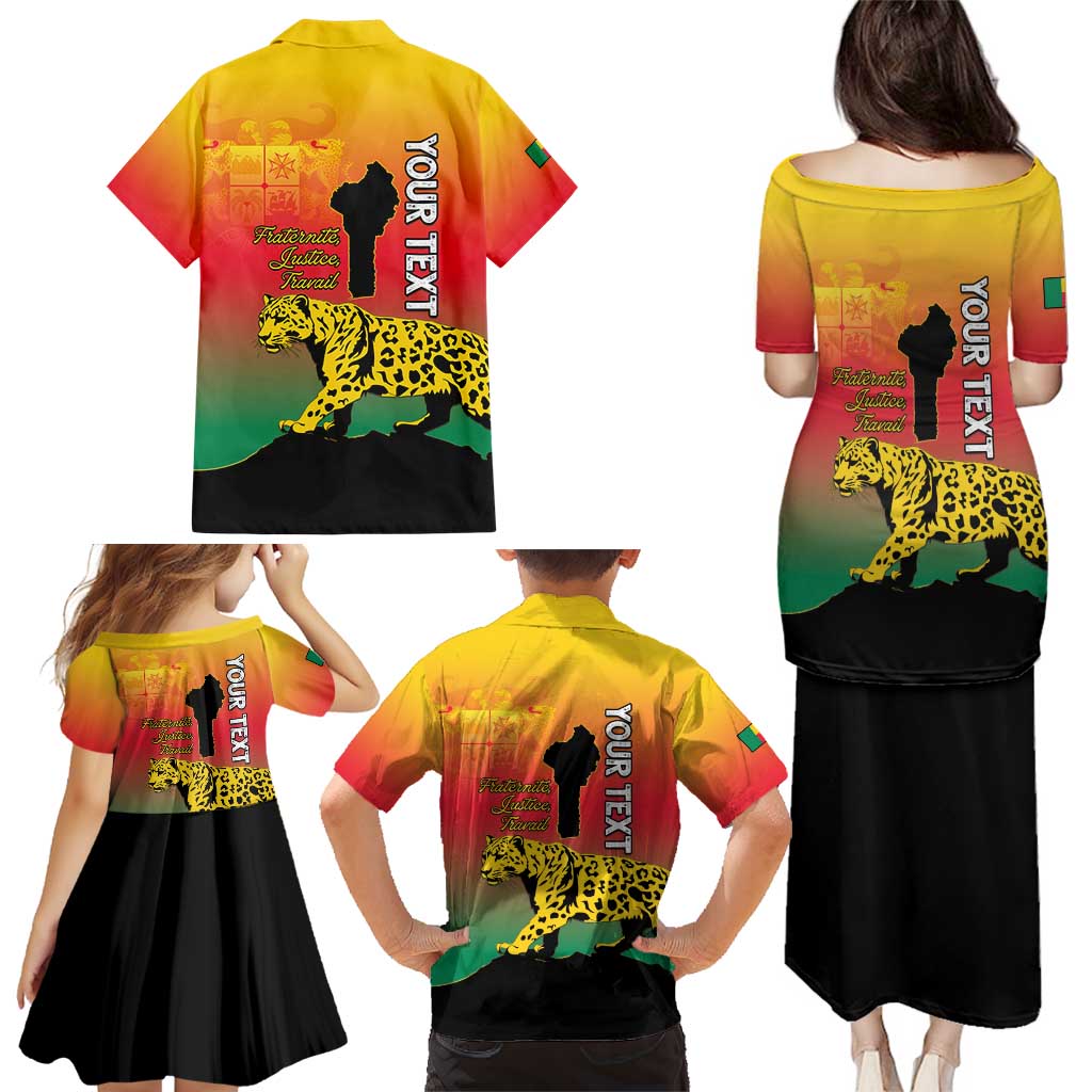 Personalized Benin National Day Family Matching Puletasi and Hawaiian Shirt Leopard With Coat Of Arms - Wonder Print Shop