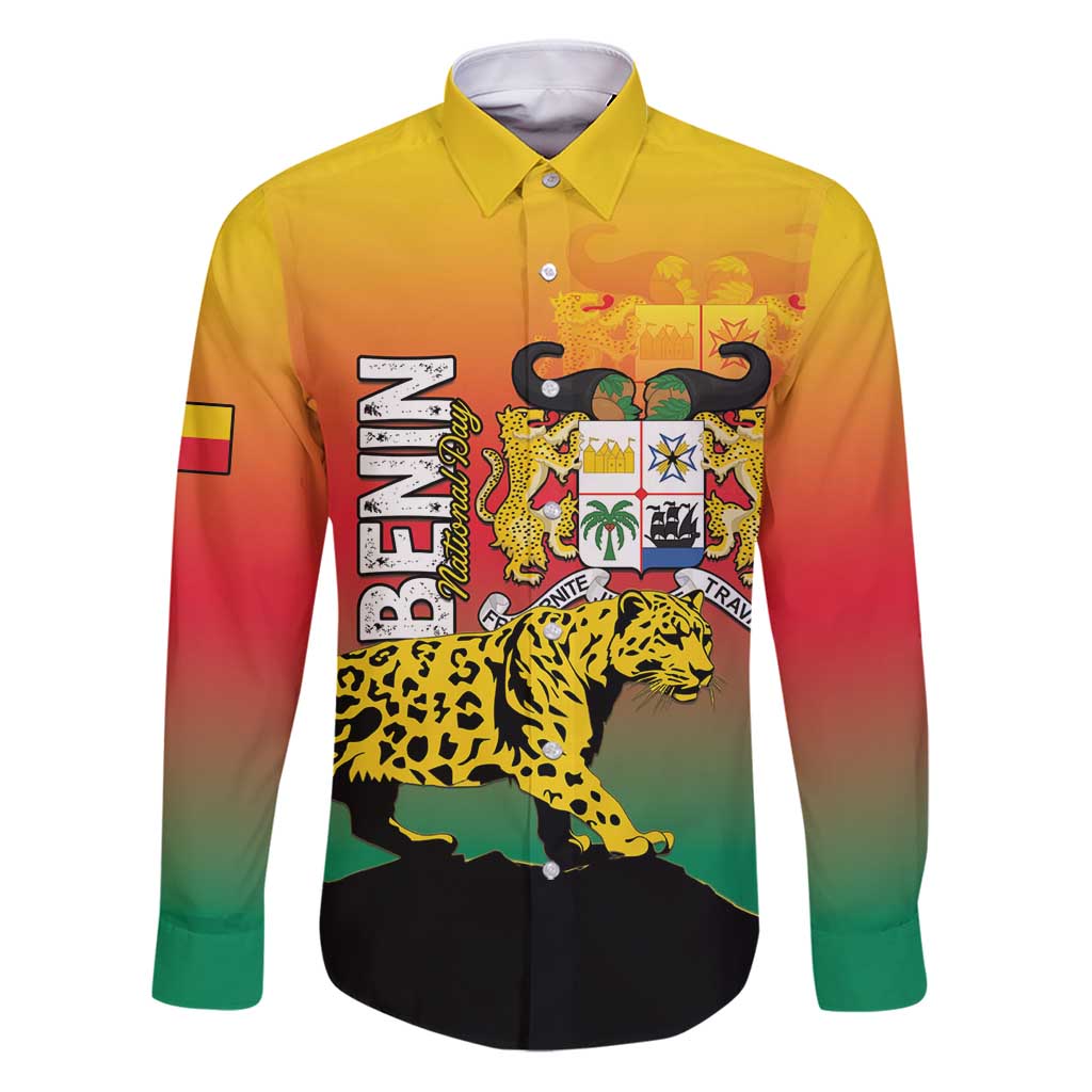 Personalized Benin National Day Family Matching Puletasi and Hawaiian Shirt Leopard With Coat Of Arms - Wonder Print Shop
