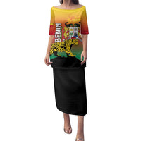 Personalized Benin National Day Family Matching Puletasi and Hawaiian Shirt Leopard With Coat Of Arms - Wonder Print Shop