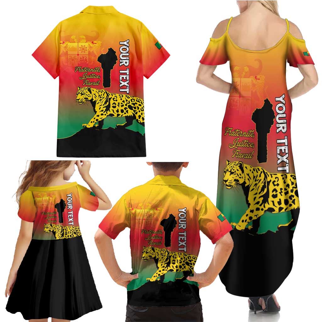Personalized Benin National Day Family Matching Summer Maxi Dress and Hawaiian Shirt Leopard With Coat Of Arms - Wonder Print Shop