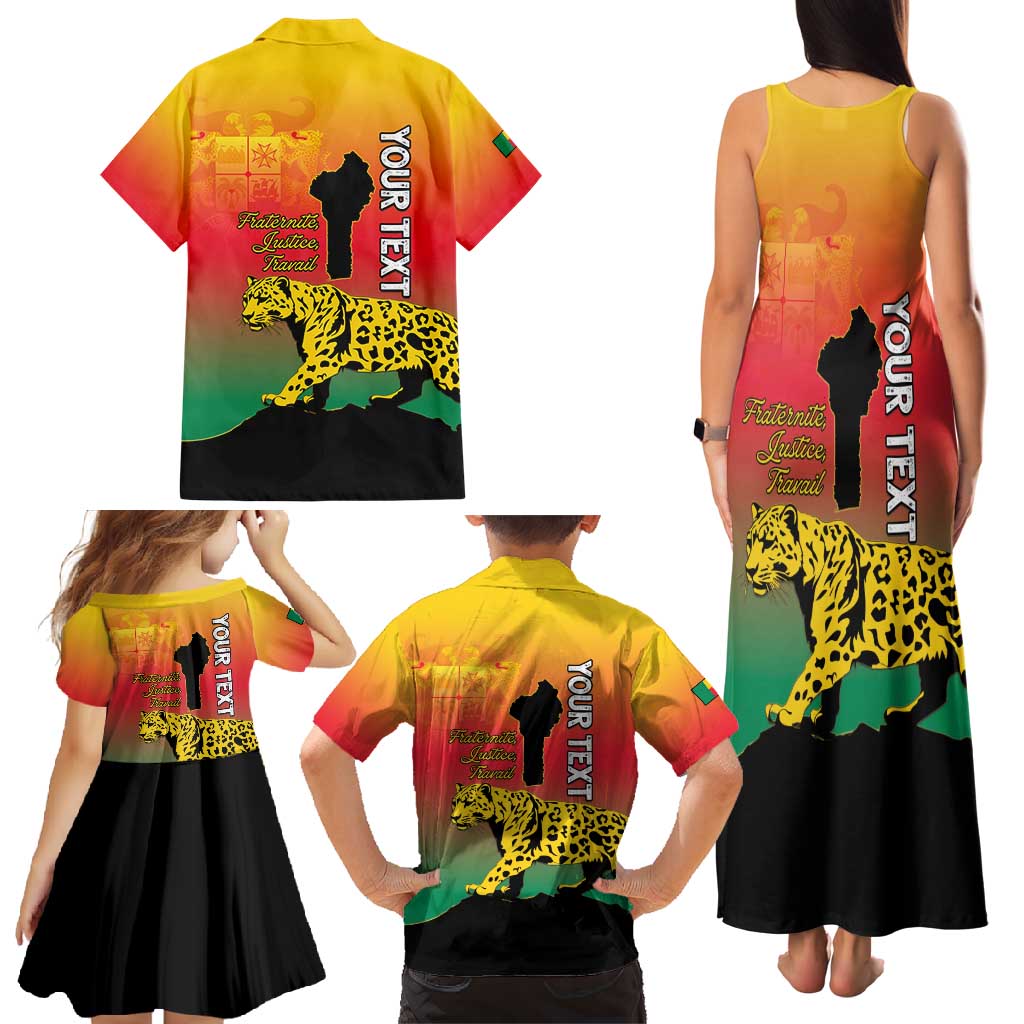 Personalized Benin National Day Family Matching Tank Maxi Dress and Hawaiian Shirt Leopard With Coat Of Arms - Wonder Print Shop