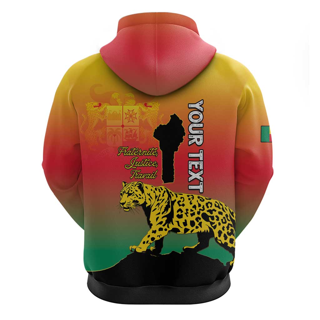 Personalized Benin National Day Hoodie Leopard With Coat Of Arms - Wonder Print Shop