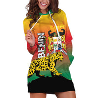 Personalized Benin National Day Hoodie Dress Leopard With Coat Of Arms - Wonder Print Shop