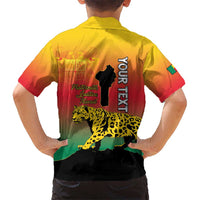 Personalized Benin National Day Kid Hawaiian Shirt Leopard With Coat Of Arms - Wonder Print Shop