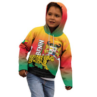 Personalized Benin National Day Kid Hoodie Leopard With Coat Of Arms - Wonder Print Shop