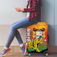 Benin National Day Luggage Cover Leopard With Coat Of Arms - Wonder Print Shop