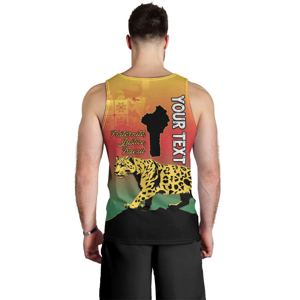 Personalized Benin National Day Men Tank Top Leopard With Coat Of Arms - Wonder Print Shop