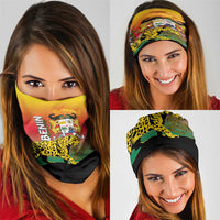 Benin National Day Neck Gaiter Leopard With Coat Of Arms - Wonder Print Shop