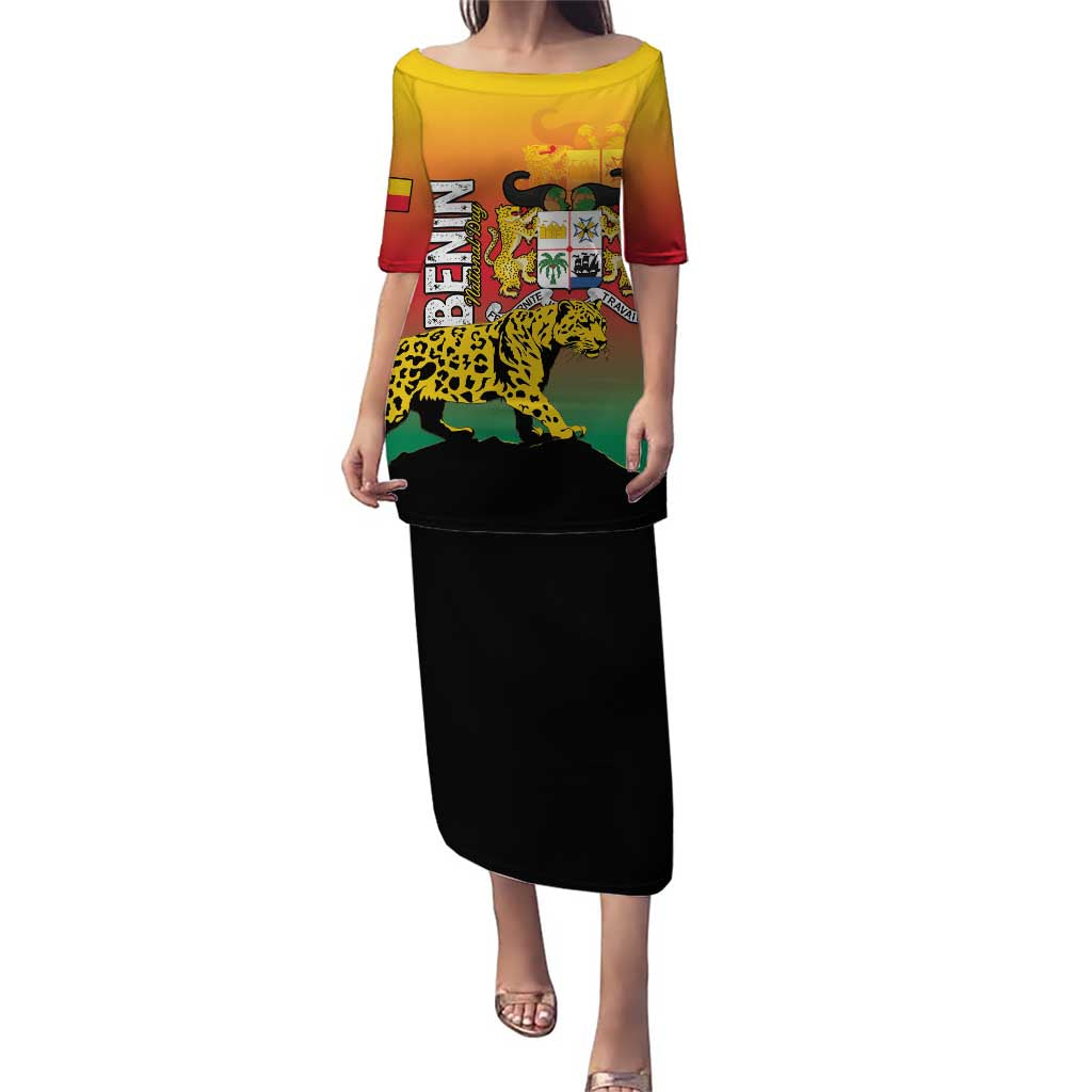 Personalized Benin National Day Puletasi Leopard With Coat Of Arms - Wonder Print Shop