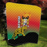 Benin National Day Quilt Leopard With Coat Of Arms - Wonder Print Shop