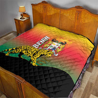 Benin National Day Quilt Leopard With Coat Of Arms - Wonder Print Shop