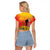 Personalized Benin National Day Raglan Cropped T Shirt Leopard With Coat Of Arms - Wonder Print Shop