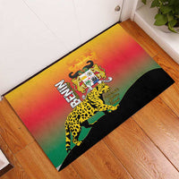 Benin National Day Rubber Doormat Leopard With Coat Of Arms - Wonder Print Shop