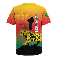 Personalized Benin National Day Rugby Jersey Leopard With Coat Of Arms - Wonder Print Shop