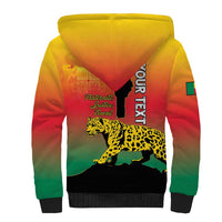 Personalized Benin National Day Sherpa Hoodie Leopard With Coat Of Arms - Wonder Print Shop