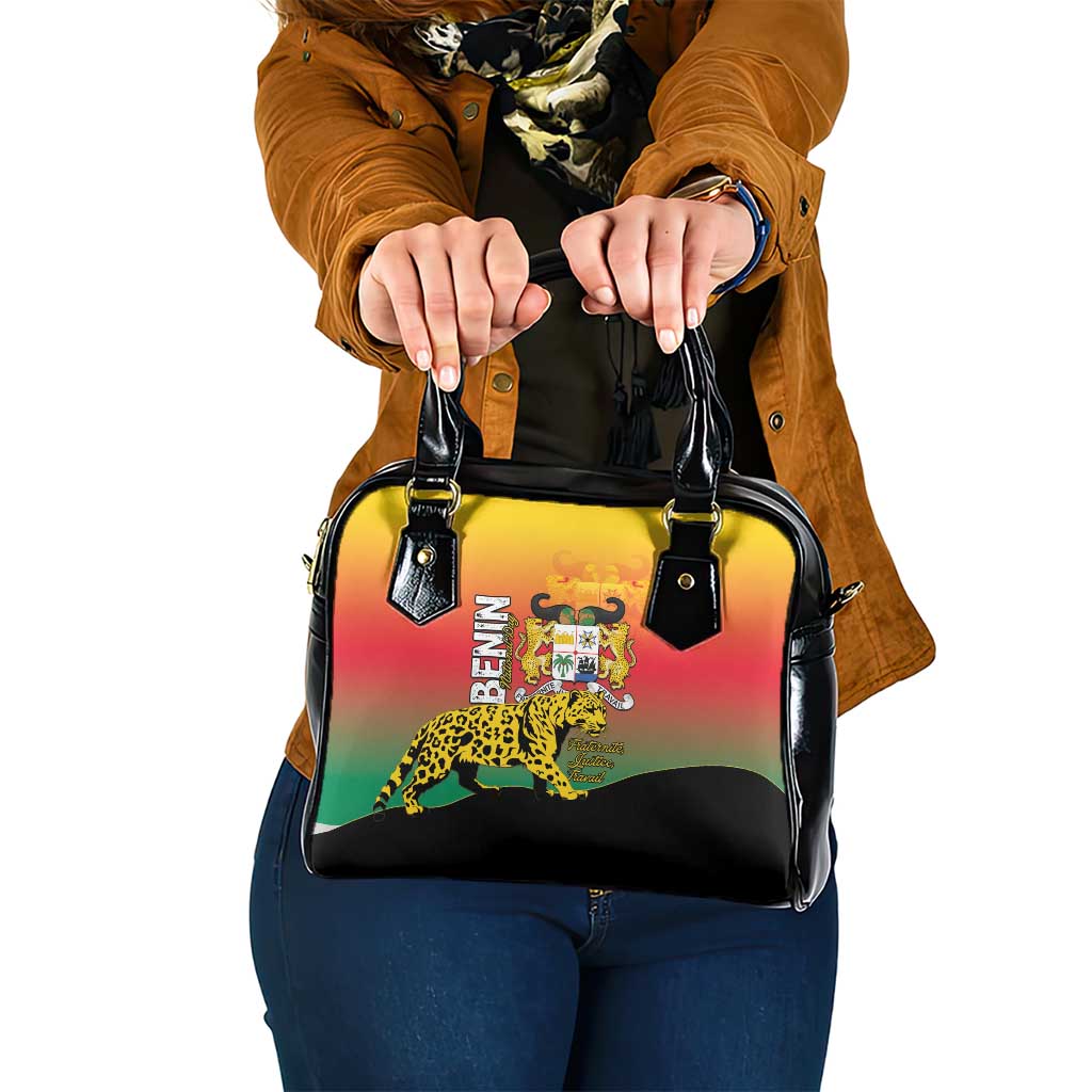Benin National Day Shoulder Handbag Leopard With Coat Of Arms - Wonder Print Shop