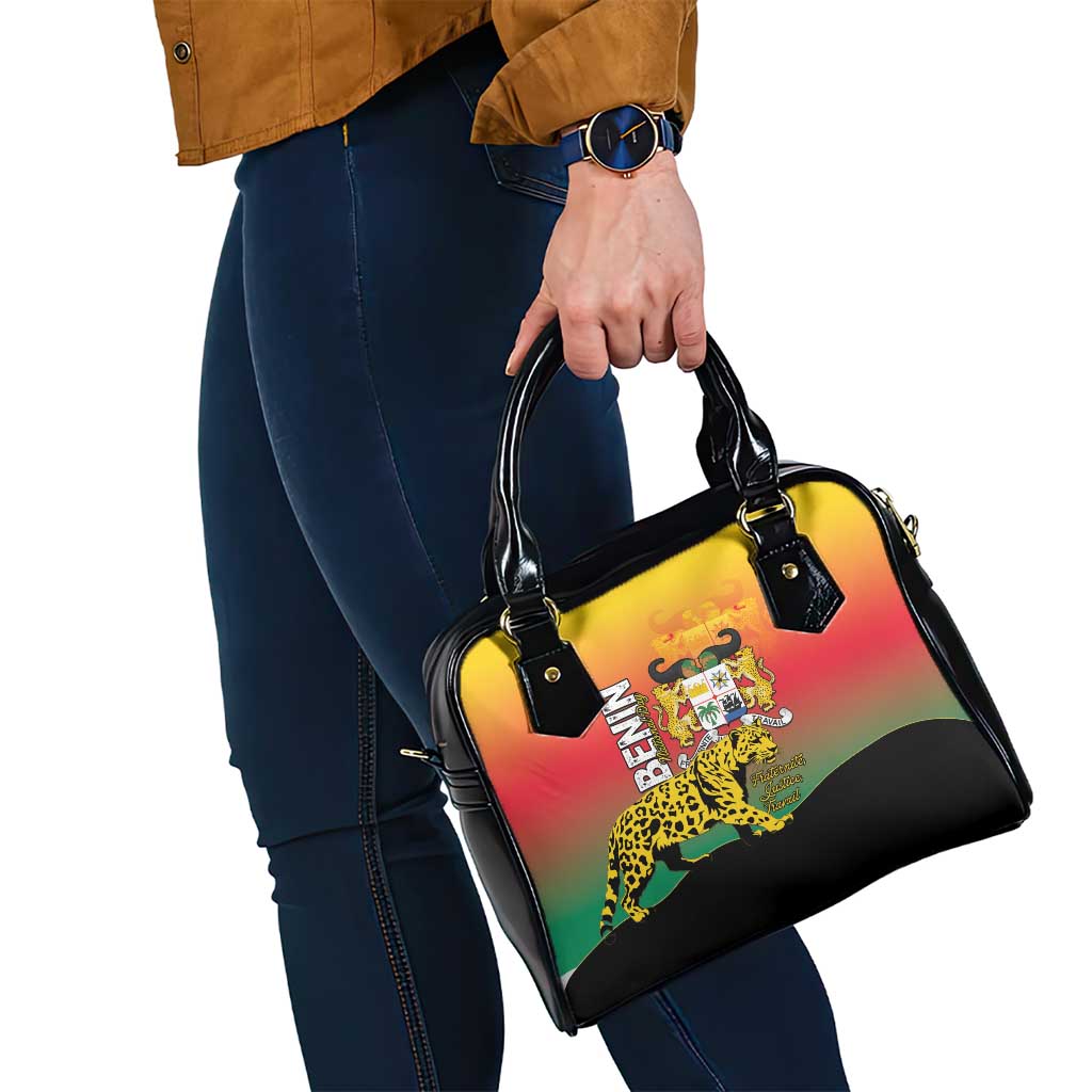 Benin National Day Shoulder Handbag Leopard With Coat Of Arms - Wonder Print Shop