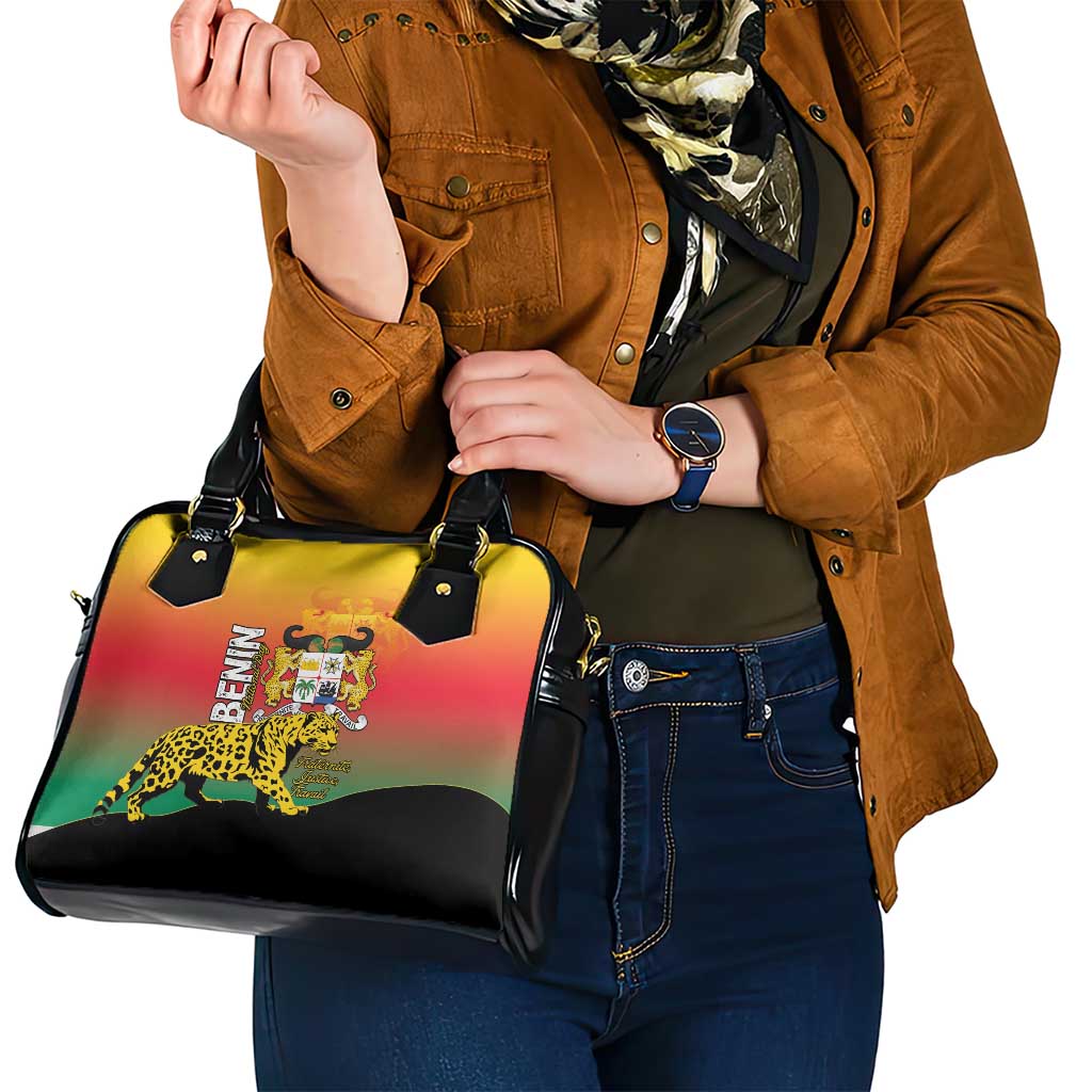 Benin National Day Shoulder Handbag Leopard With Coat Of Arms - Wonder Print Shop